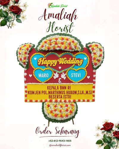 Karangan Papan Bunga Pernikahan di Cisimeut Raya